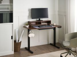 BEKORO Electric Adjustable Standing Office Desk with USB Port - Black