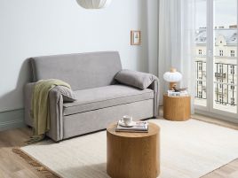 BASARO Fabric 2 Seater Sofabed - Grey