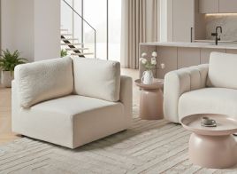 JRAVENTO Boucle Right Hand Chaise Longue - Off White