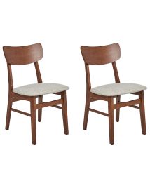 Set of 2 Dining Chairs ANOKA Wood Taupe