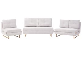 COMDEN Fabric 3 Seater 2 Seater and 1 Seater Sofa Set - Off White