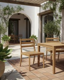 BRAVENTO Garden Chairs Set of 2 - Light Brown