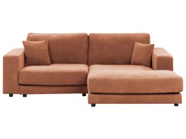 Left Hand 3 Seater Corner Sofa Red LOFOTEN