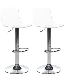 Set of 2 Bar Chairs IMOLA Swivel Transparent