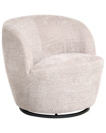 CHILCOMBE Chenille Fabric Swivel Armchair - Beige