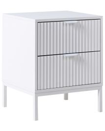KOVA 2 Drawer Bedside Table - White