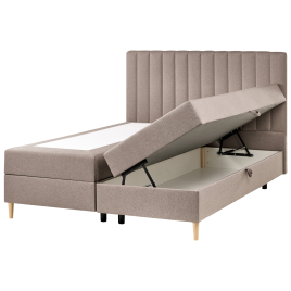 ASERA Kingsize Fabric Divan Bed with Storage - Taupe