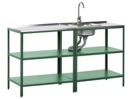 VLIAMA 2 Piece Outdoor Kitchen Set with Sink Green