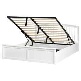 DARYN Kingsize Wooden Ottoman Storage Bedframe - White