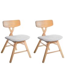 ELLAND Set of 2 Dining Chairs Wood Light Brown