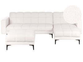 Corner Sofabed - ALNSE Left Hand Facing Boucle with Ottoman White