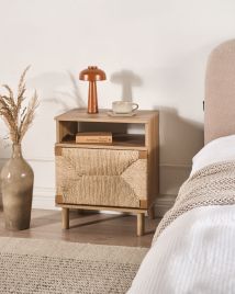 BOPAXO Bedside Bedside Table - Light Brown