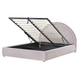 TARYN Kingsize Fabric Ottoman Storage Bedframe - Beige