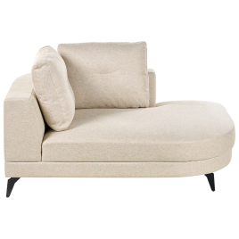 NORALITH Faux Linen Left Hand Chaise Longue - Light Beige