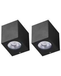 Set of 2 Outdoor LED Wall Lights ARANSAS Black