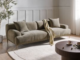 BAZILO Fabric 3 Seater Sofa - Light Brown