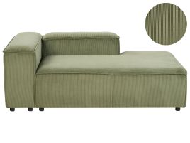 Left Hand Jumbo Cord Chaise Lounge Green ARDAL