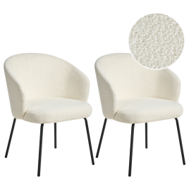 ELVARAE Boucle Dining Chair Set of 2 - Light Beige
