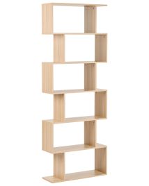 VSLDOAA 6 Tier Bookcase 190 cm Light Brown