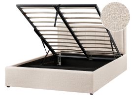 MONTI Ottoman Bedframe Boucle 140 x 200cm EU Double Bed Beige