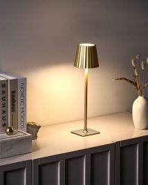 LRAVENTO Wireless LED Table Lamp with Dimmer - Gold