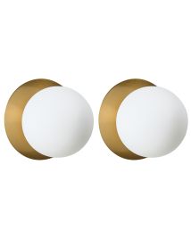 EBBERDON Metal Set of 2 Wall Lamps - Gold