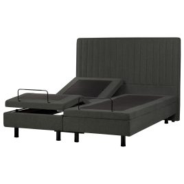 DEKU King Size Fabric Adjustable Bed - Dark Grey