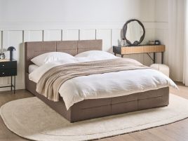 MASSOGNES EU Kingsize Ottoman Boucle Bedframe - Taupe