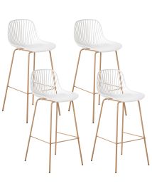 DINMERE Set of 4 Bar Chairs - White