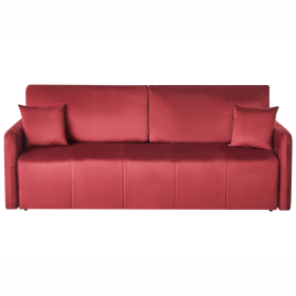 EGGELLA Velvet 3 Seater Sofa Bed - Burgundy