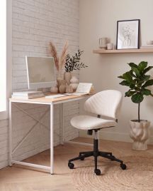 KASERO Corduroy Office Chair - Off White
