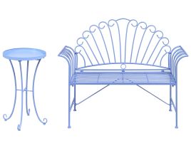 ZAVINIA Metal Garden Bistro Set - Blue