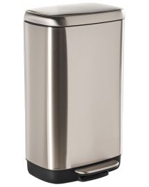 AMBLETHORPE Pedal Waste Bin Metal - Silver