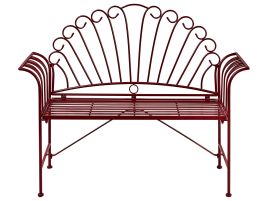 ZAVINIA Metal Garden Bench - Red