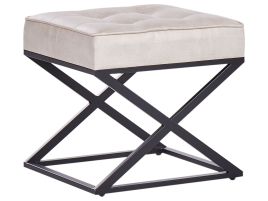 Faux Leather Stool Beige MURDO