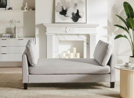 CAJARO Fabric Chaise Longue - Light Grey