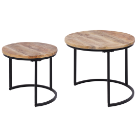 CLATONIA Set of 2 Coffee Table - Brown