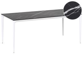 MERTONLEIGH Garden Dining Table Marble Effect - Black with White