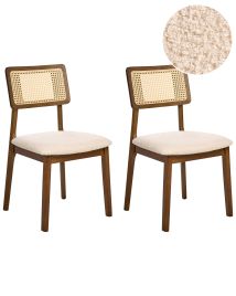 FINSMERE Wooden Dining Chairs - Set of 2 - Brown