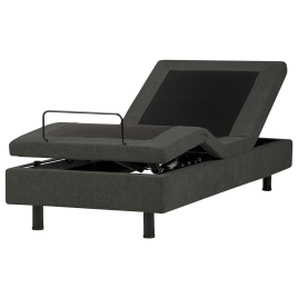 DEKU Single Fabric Adjustable Bed without Headboard - Dark Grey