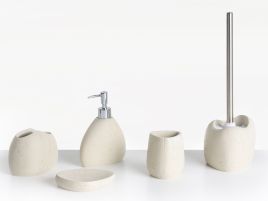 WOOLCOMBE 5-Piece Bathroom Accessories Set - Beige