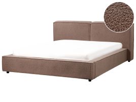 NEWARD Bedframe Boucle 160 x 200cm EU Kingsize Bed Brown