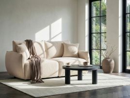KACOVI Boucle Fabirc 2 Seater Modular Sofa - Off White