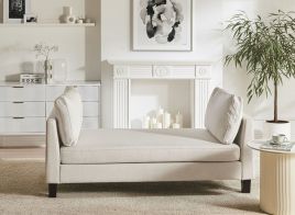 CAJARO Fabric Chaise Longue - Light Beige