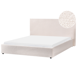 LEVISH Kingsize Boucle Fabric Bedframe - Off-White