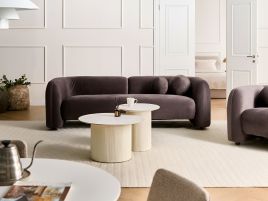 BAYUFA Velvet 3 Seater Sofa - Dark Brown