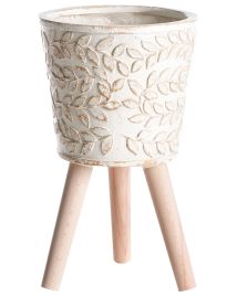 ALTARIOS Elevated Plant Pot Ceramic 26 cm Off-White