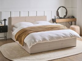 MASSOGNES EU Kingsize Ottoman Boucle Bedframe - Beige