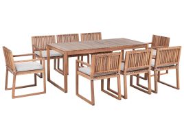ARBOR 8 Seater Garden Dining Set with Cushions - Light Beige