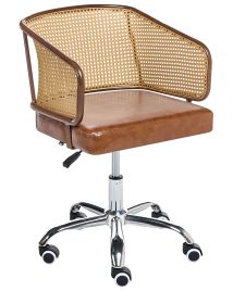 LANGFORDEN Faux Leather Office Desk Chair - Brown